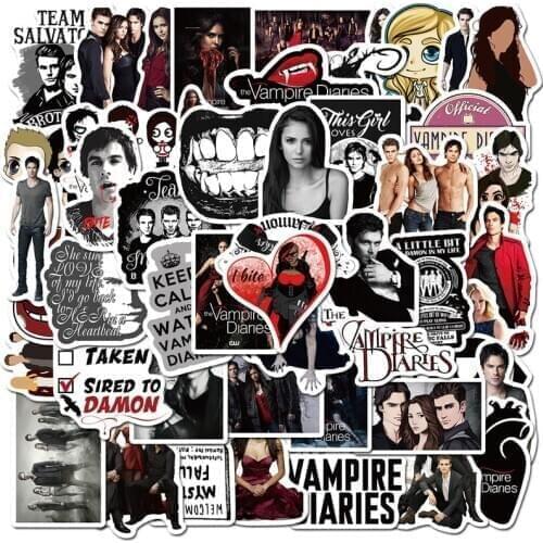 10/50pcs American Fantasy TV Series The Vampire Diaries Stickers for DIY Toy Luggage Laptop Skateboard Scrapbook Mobile Phone