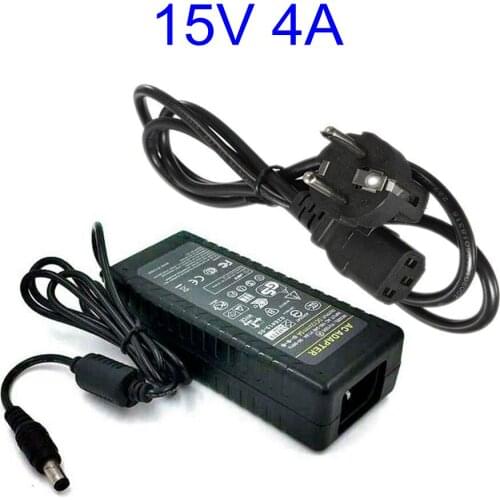 15V4A 5.5*2.5/5.5*2.1 mm Switching Power Supply Charger With AC Cable 15V 4A 60W AC DC Adaptor For LED Light CCTV