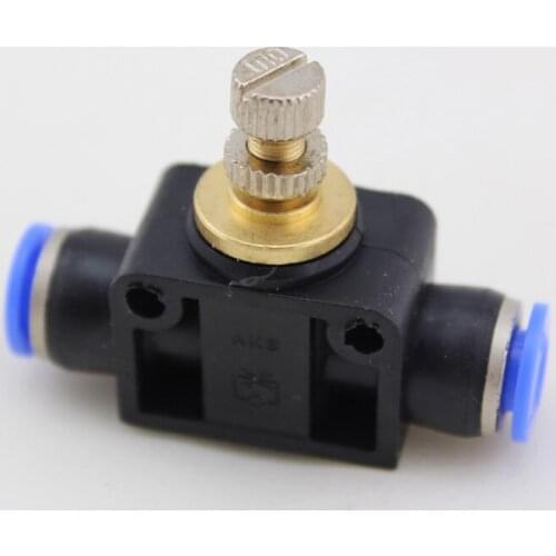 2 Pcs Inline Airflow Control 10mm x 10mm Push In Quick Connecter 2-Way Flow Limiting Pneumatic Valve Speed Controller