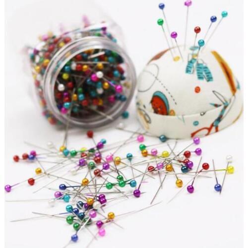 500pcs Colour Pearlescent Needle Set Cross-Stitch Needle Socket Sewing Location Pearl Fixed Needle With Large Head