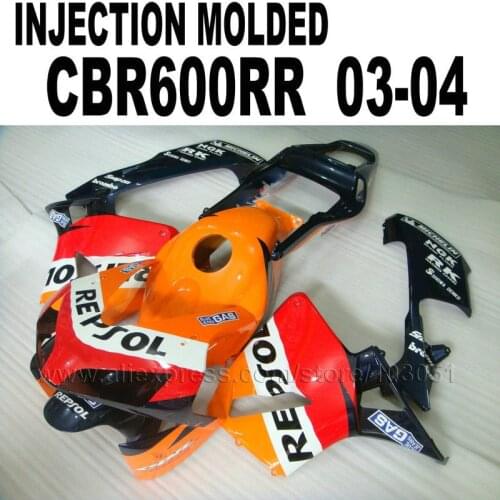 ABS Injection Bodywork For Honda Repsol Fairing Kits Cbr600 2003 2004 CBR 600 RR 03 04 CBR600RR Orange Red Fairings Sets