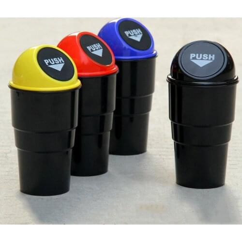 Car Trash Can Ash-Bin Glove Bag Hand Push Mini Garbage Can Car Interior Accessories Auto Trash Dust Case Holder Bin Box