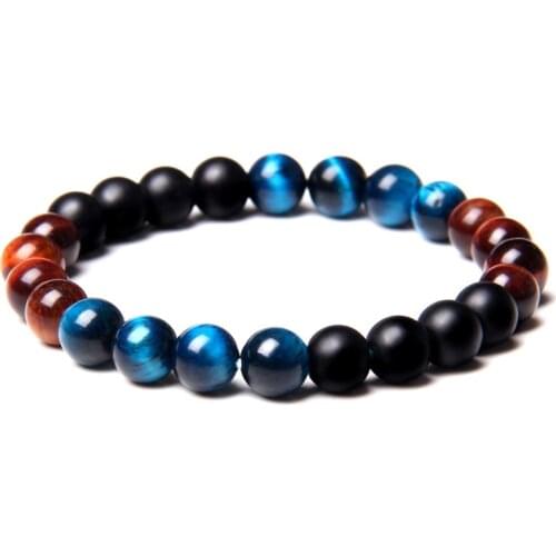 Natural Stone Beads Tiger Eye Bracelet Men Handmade Fashion Yoga Healing Onyx Beads Charm Bracelet for Women Homme Jewelry Gifts