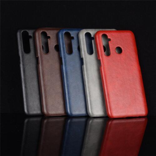 For OPPO Realme 5 Retro PU Leather Litchi pattern Skin Hard Cover For OPPO Realme 5 Pro Phone Case