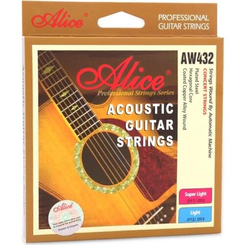 Musical Instrument Parts 6pcs Guitar Strings Acoustic Stringed Instrument Accessories 011-052 AW432 Alice Guitar Strings
