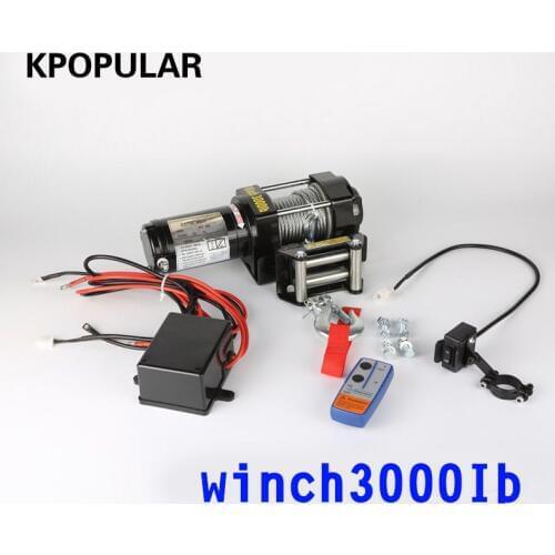 Winch car tuning electric winch 2000/3000/4000 lb12v 12m Wire rope ATV winches for Beach buggy boat hoist self-help Rescue