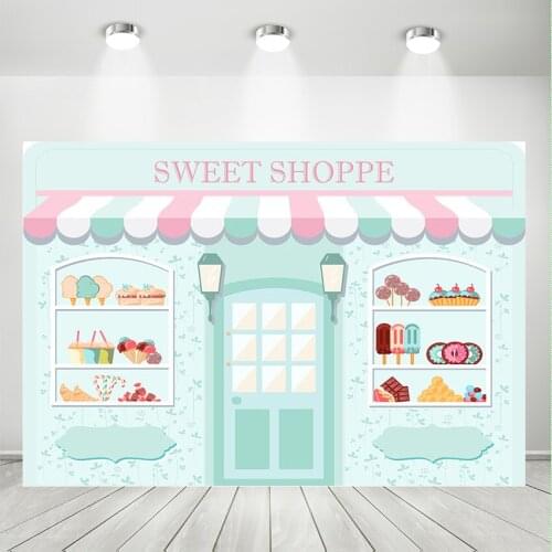 Sweet Baby Candy Shoppe Candy House Photography Backdrop Children Baby Birthday Party Decoration Photo Background Prop