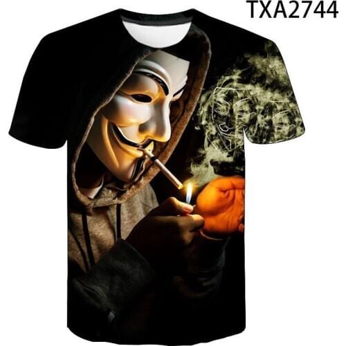 Mask 3D Printed T-Shirts Streetwear Cool Short Sleeve Boy Girl Kids Fashion Men Women Children Casual Short Sleeve Cotton Tops