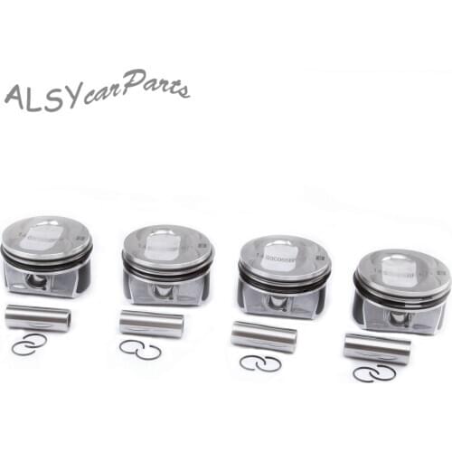 1.4T Engine Pistons & Rings Set Oversized 77MM For VW Eos Golf Jetta Passat Tiguan Audi A1 Skoda Fabia Seat Ibiza FR 03C198151F