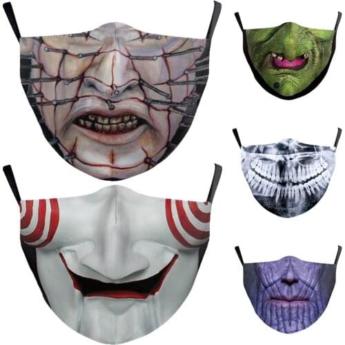 Halloween Cospaly Fashion Horror Movie Series Mouth Masks Womens Men Face-Protection Cycling Sports Breathable Adult Party Mask