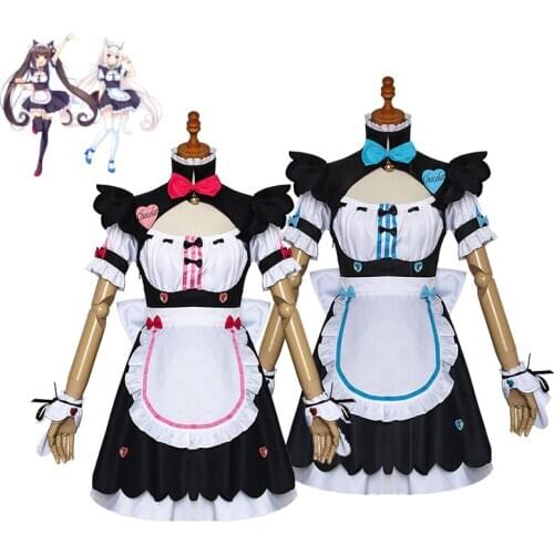 Nekopara Chocolat Vanilla Cosplay Costume Women Cute Maid Apron Dress Sexy Game Uniforms Halloween Carnival Suits