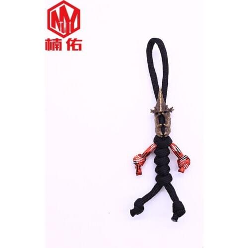 Brass Knife Beads Knife Lanyard Paracord Rope Knife Fall EDC Multi Tools Outdoor Camping Knife EDC Gadgets Pendant
