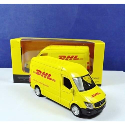 1:36 scale diecast car model toys commerical vehicle yellow model for Express DHL car van model collection gifts