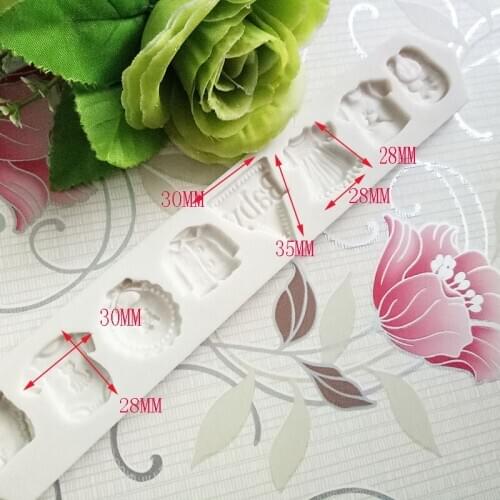 Luyou 1pcs Baby Clothes Silicone Mold Cake Border Decorating Fondant Molds Sugarcraft Chocolate Candy Clay Moulds FM1583