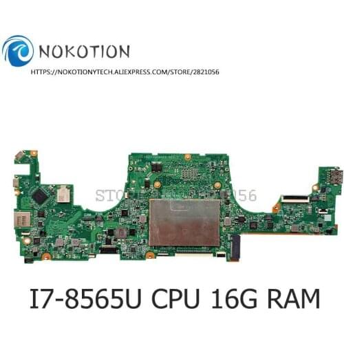 NOKOTION For HP TPN-Q212 Spectre x360 13-AP 13-AP0004TU Laptop motherboard L37638-601 DA0X36MBAE0 I7-8565U CPU 16G RAM