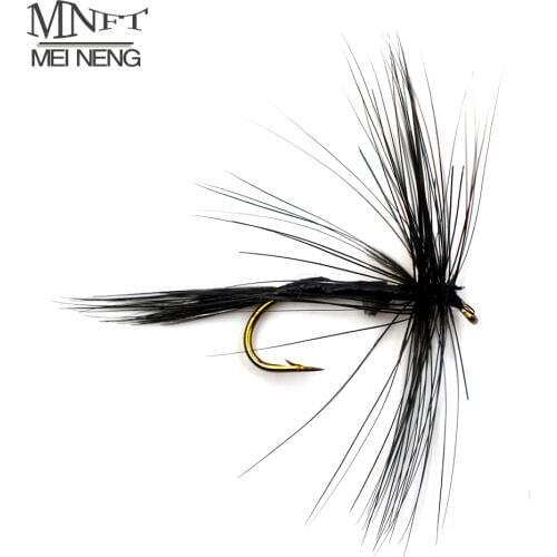 MNFT 10PCS 10# Black Mosquito Fly Fishing Lure Bait Trout Nymph Flies Fly Fishing Dry Hook