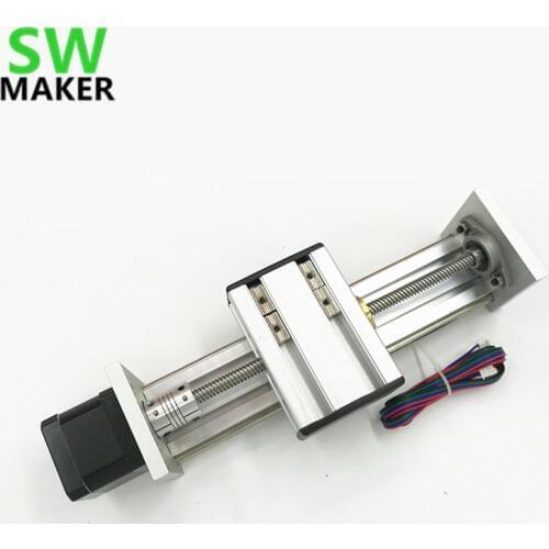 SWMAKER Z axis Slide rail kit with NEMA17 stepper motor 100/200/300mm effective stroke TR8 lead screw for CNC Reprap 3D printer