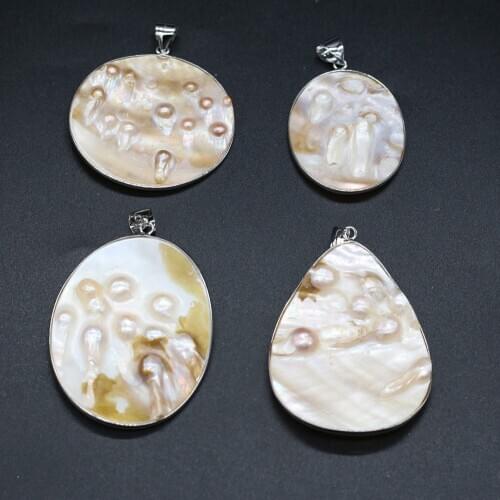 Natural Mother of Pearl Shell Pendant Exquisite Multiple Shape Pendant Charms for Women DIY Jewelry Necklace Best Gift