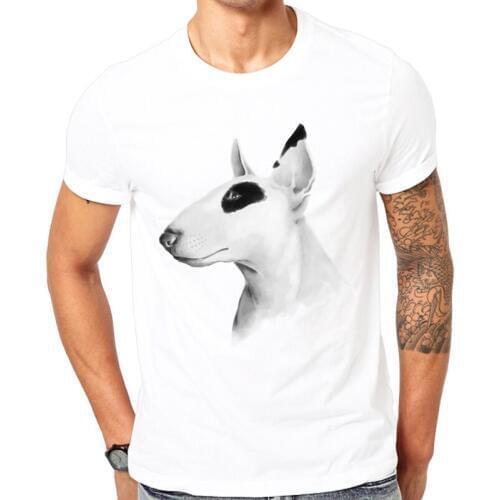 2019 Novelty Men T-shirt fashion Bull Terrier printed T-shirt male top quality elastic comfortable Men T-shirt Cool dog Design