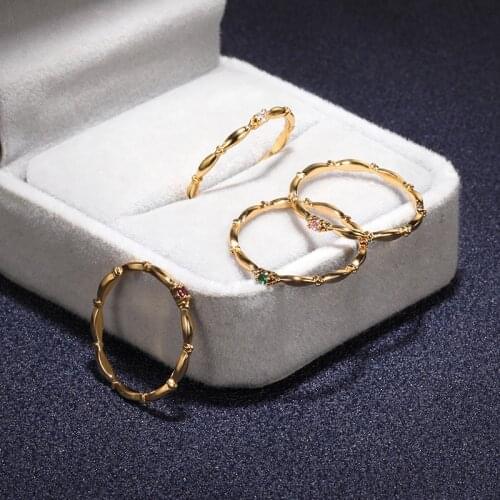 New Bohemia Zodiac Rings for Women 12 Month Style Design Colored Zircon Rings Minimalist 12 Constellation Jewelry Wholesale