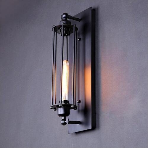 New Modern Wall Lights Black Metal Industrial Mini Wire Cage Wall lamps Sconce Shade Bulbs not Included