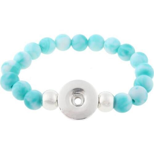 New 18MM Snap Button Bracelet Handmade Imitation Pearl Beads Snap Bracelet Adjustable Elastic DIY Charm Bracelets