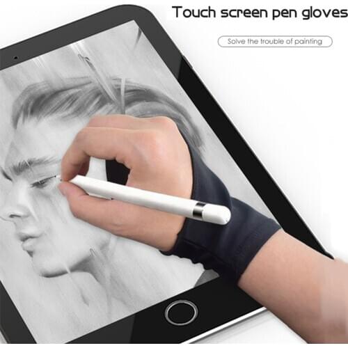 Two-fingers Artist Anti-touch Glove for Drawing Tablet Right & Left Hand Glove Anti-Fouling for Ipad Screen Board Finger Gloves
