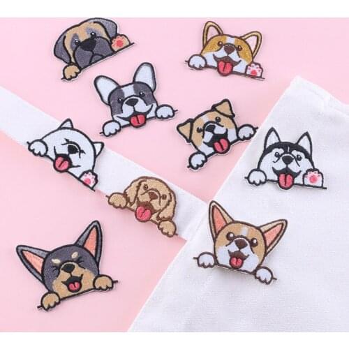 Popular pet dog embroidery self-adhesive cloth stickers children cartoon animal patch DIY decoration on pet clothes