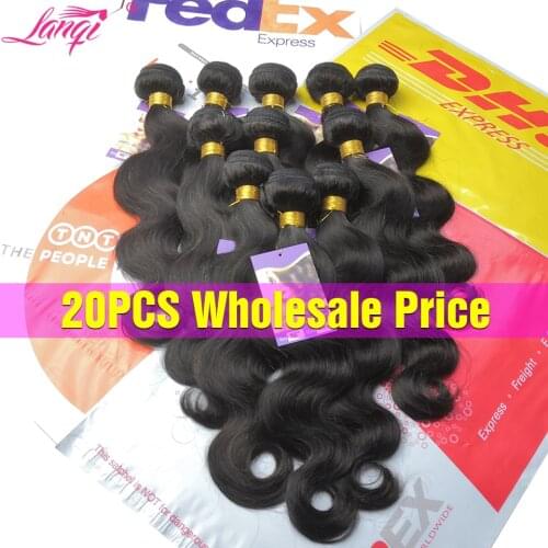 Wholesale Body Wave Bundles Bulk Human Hair Bundles Deals Peruvian Brazilian Hair Weave Bundles Non-Remy Weft Hair Extensions