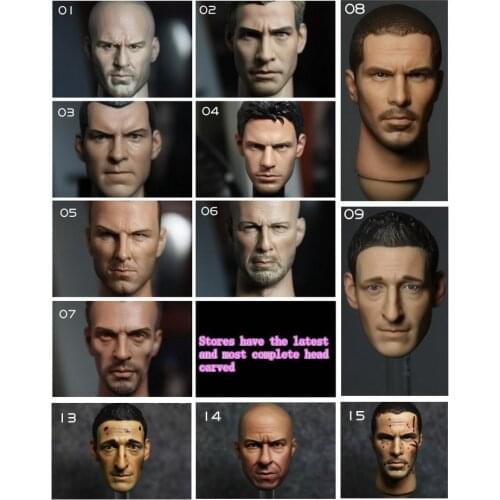Male stars head carved 1/6 doll Parts 12" Soldier model male Replace the head Does not include clothes and body Diy doll Area