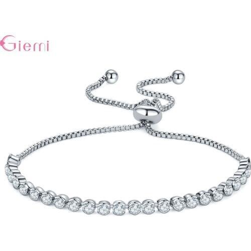 Luxurious Crystal Bracelet Adjustable Rhinestone Charm Bracelets for Women White AAA Cubic Zircon Bracelets Jewelry Gifts