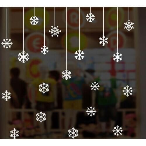 Christmas Snowflake Stickers Home Decoration Shop Window Glass Decor Xmas Festival Mural DIY Art Decals