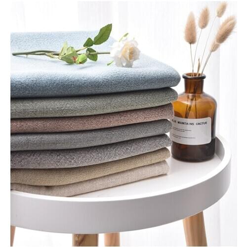 Width 55'' Thickened Solid Color Coarse Cotton Linen Fabric By The Yard For Sofa Tablecloth Pillow Material