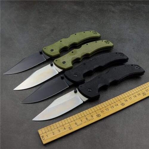 Recon 1 outdoor camping survival folding knife D2 blade G10 high hardness sharp tactical self defense EDC tool fruit knife