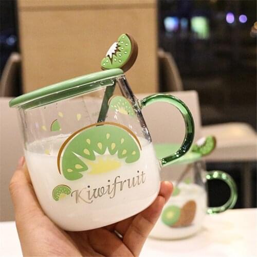 Large Capacity Glass Water Cup with Handle Scale Heat Resistant Breakfast Oatmeal Milk Mug Transparent Office Coffee Teacup