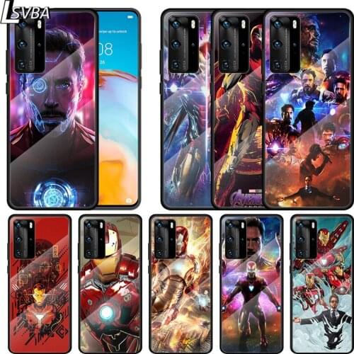 Marvel Avengers Iron Man Super Hero For Huawei P Smart 2021 Z P40 P30 P20 P10 Lite Pro Plus 5G Tempered Glass Phone Case