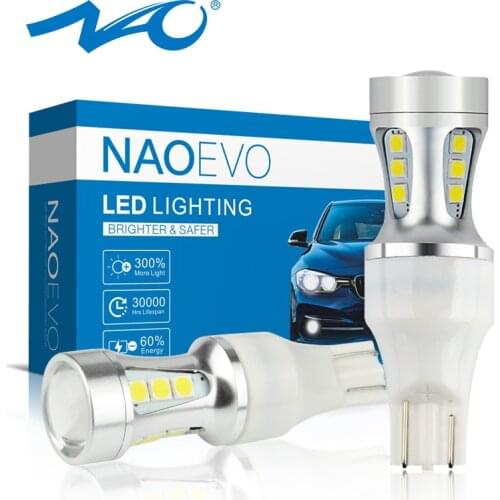 NAO W16W T15 led Bulb CANBUS Error Free 921 Red White Car Reverse Light 12V Auto DRL Lamp SMD 3030 6000K Rear Tail Back up Light