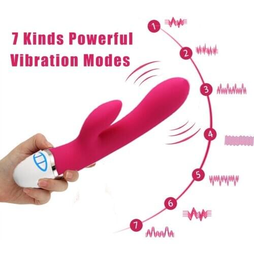 G Spot vagina Rabbit Vibrator Vibrating Two Motor Dildo Wand Massager for Clitoris anal Stimulation Adults Sex Toys for Women