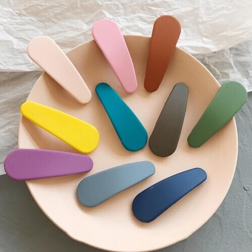 Candy Color Hair Clip Resin Matte Hairpins Barrettes Bangs Clip Hair Styling Accessories Girls Sweet Headwear Women Headdress
