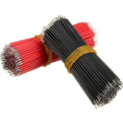 100pcs/lot Black/Red Conducting Wire Line Conductor Lead Breadboard Jumper Cable Wires Tinned Connection Diy Robot Toy Kit