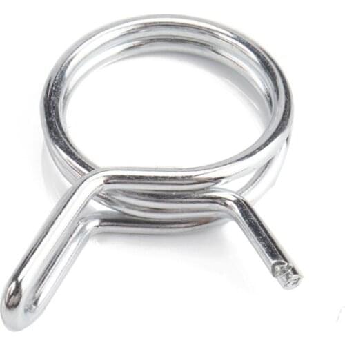 150Pcs Φ5-Φ14 Fastener Hose Clamp Kits, Double Wire Spring Pipe Clamp for Water Pipe, Plumbing and Mechanical Using