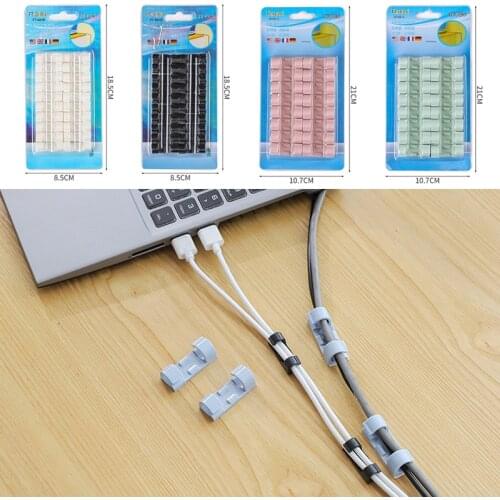 16/20 pcs Cable Organizer Clips Wire Cable Management Desktop & Workstation USB Charging Data Cord Line Winder Sleeve Holder