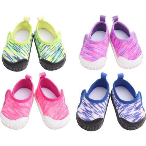 18 Inch American Doll shoes Sneakers Sports canvas shoes newborn Girls Baby toys fit 43 Cm Boy Dolls s176