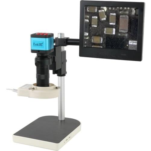 21MP HDMI Industry HD Microscope Camera 130X C-mount Lens+144 LED Lamp +8" HD LCD Monitor Industrial Microscope Camera
