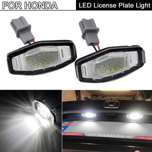 2Pcs LED License Plate Light Number Plate Lamp For Honda Civic City Legend Accord MR-V Odyssey For Acura MDX RL TL TSX RDX ILX