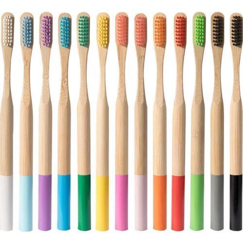 5 or 10 Pcs/Set Environmental Bamboo Fiber Toothbrush For Oral Health Low Carbon Medium Soft Bristle Wood Handle Toothbrush