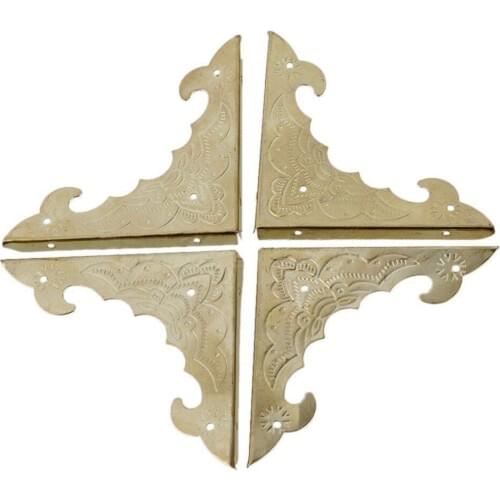 8pcs Jewelry Box Gift Wine Case Corner 58x58mm Golden Bat Decorative Protector