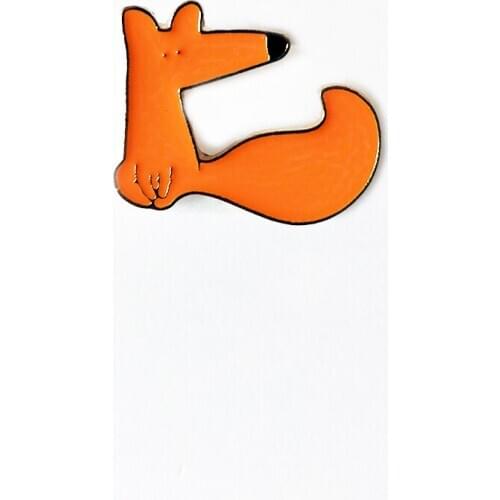 Animal Enamel Pins Lovely Orange Fox Brooches For Women And Kids Lucky Gifts Backpacks Metal Badge