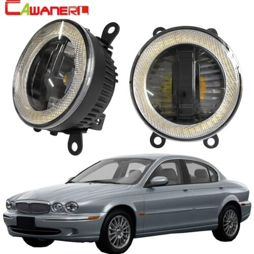 Cawanerl For Jaguar X-Type (CF1) Saloon 2001-2009 Car LED Fog Light DRL Daytime Running Light Angel Eye Bulb 3000LM 12V Styling