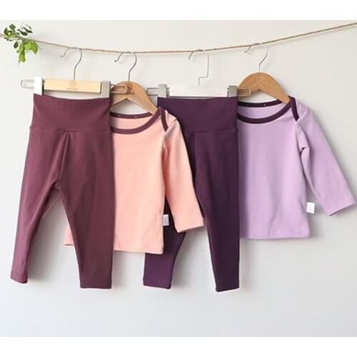 Kids Leisure Wear Korean Style Spring Autumn Toddler Baby Girl Boys Pajamas Suit Infant Baby Girl Boys Clothes Set T-shirt+Pants